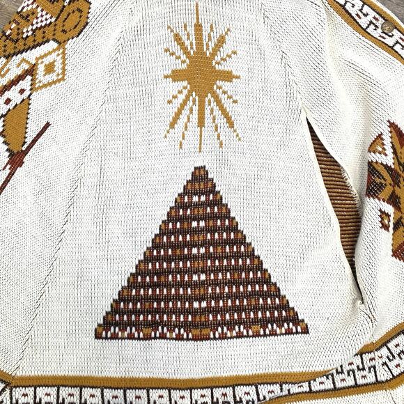 Vintage 70s Sturbridge Aztec Poncho Sweater Womens L Boho Hippie Heritage Retro - Picture 10 of 11